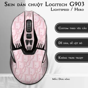 Skin dán chuột Logitech G903 mẫu Dior hồng