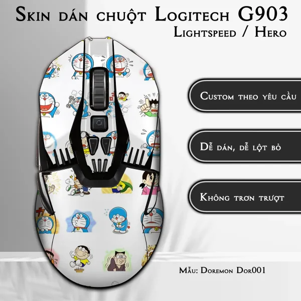 Skin dán chuột Logitech G903 mẫu Doremon Dor001