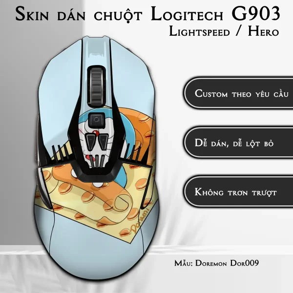 Skin dán chuột Logitech G903 mẫu Doremon Dor009