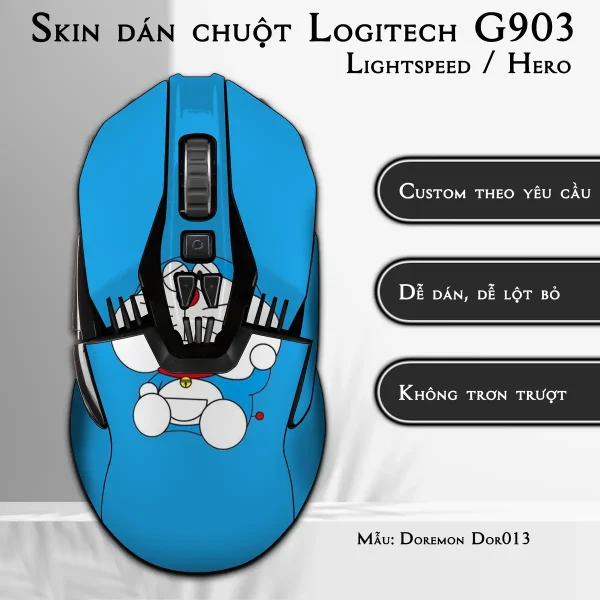 Skin dán chuột Logitech G903 mẫu Doremon Dor013