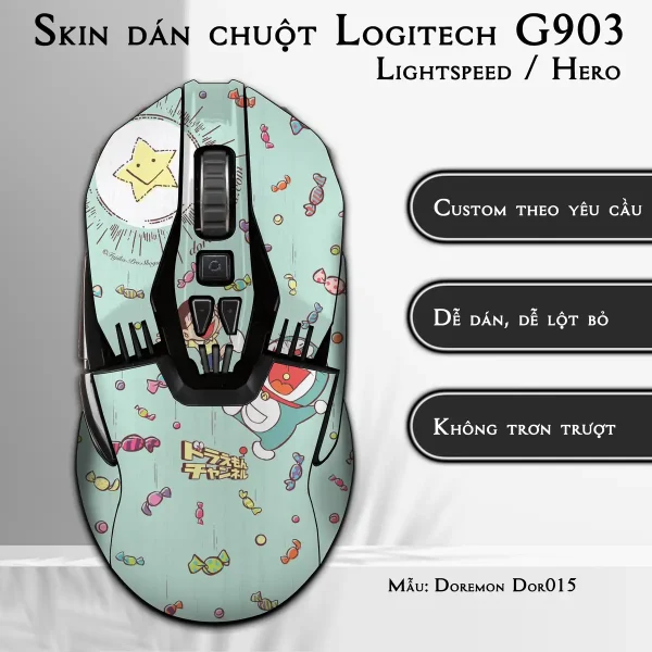 Skin dán chuột Logitech G903 mẫu Doremon Dor015