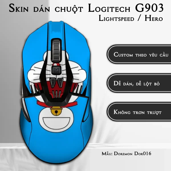 Skin dán chuột Logitech G903 mẫu Doremon Dor016