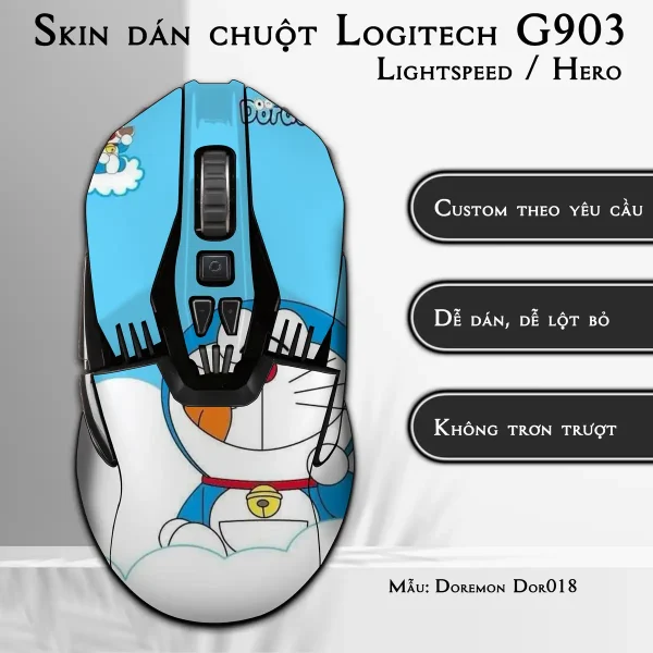 Skin dán chuột Logitech G903 mẫu Doremon Dor018