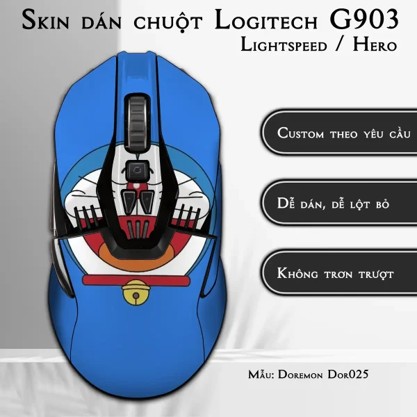 Skin dán chuột Logitech G903 mẫu Doremon Dor025