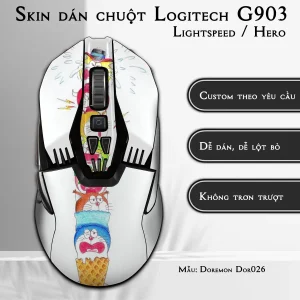 Skin dán chuột Logitech G903 mẫu Doremon Dor026