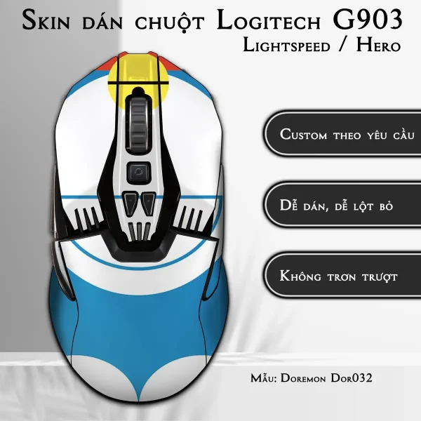 Skin dán chuột Logitech G903 mẫu Doremon Dor032
