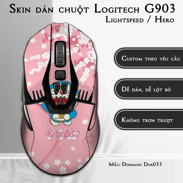 Skin dán chuột Logitech G903 mẫu Doremon Dor033