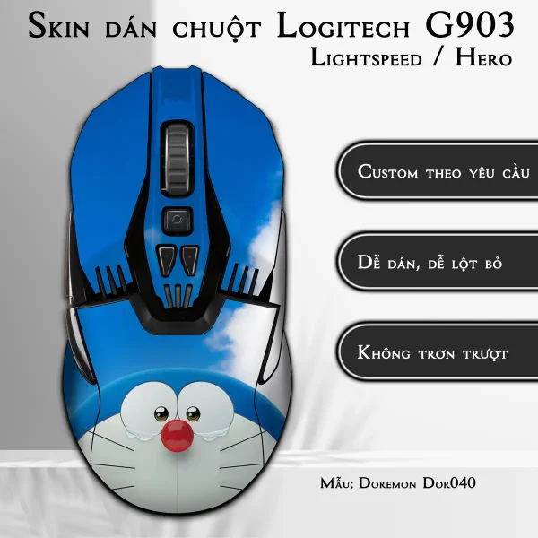 Skin dán chuột Logitech G903 mẫu Doremon Dor040