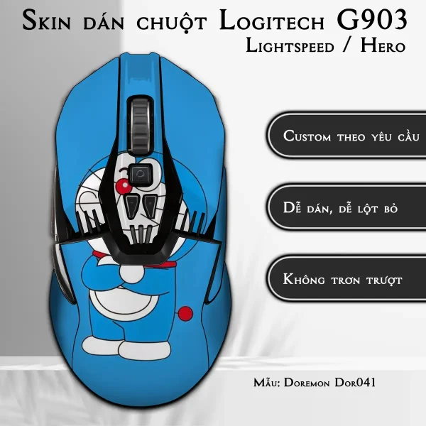 Skin dán chuột Logitech G903 mẫu Doremon Dor041