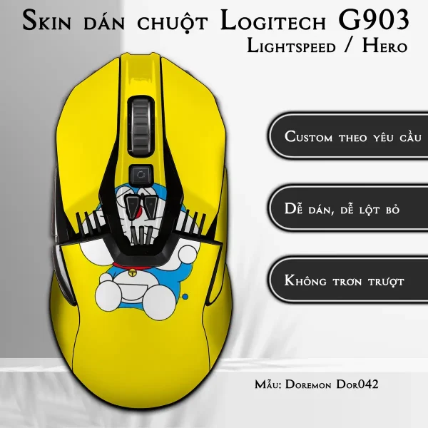 Skin dán chuột Logitech G903 mẫu Doremon Dor042