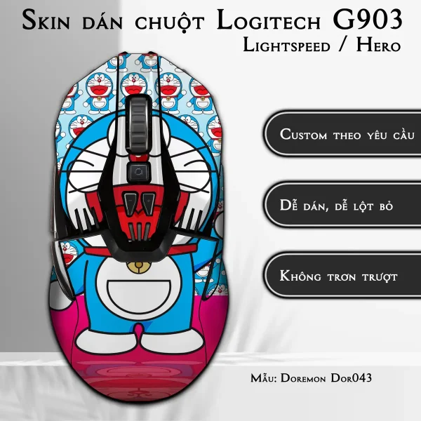 Skin dán chuột Logitech G903 mẫu Doremon Dor043