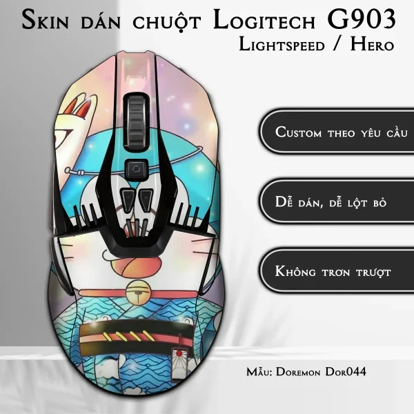 Skin dán chuột Logitech G903 mẫu Doremon Dor044