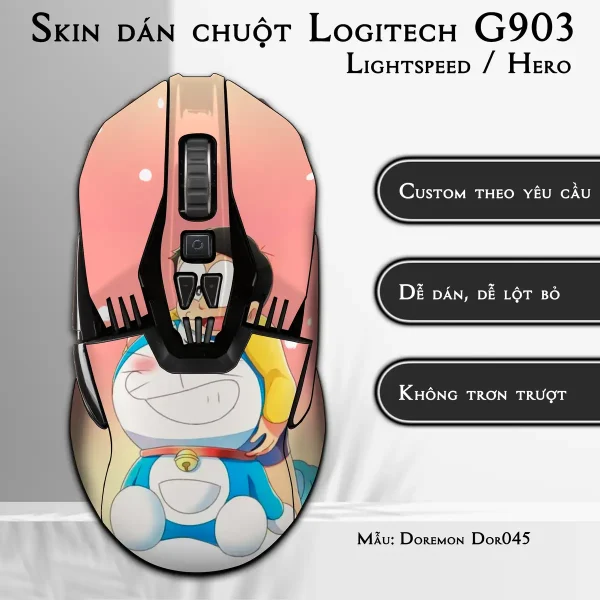 Skin dán chuột Logitech G903 mẫu Doremon Dor045