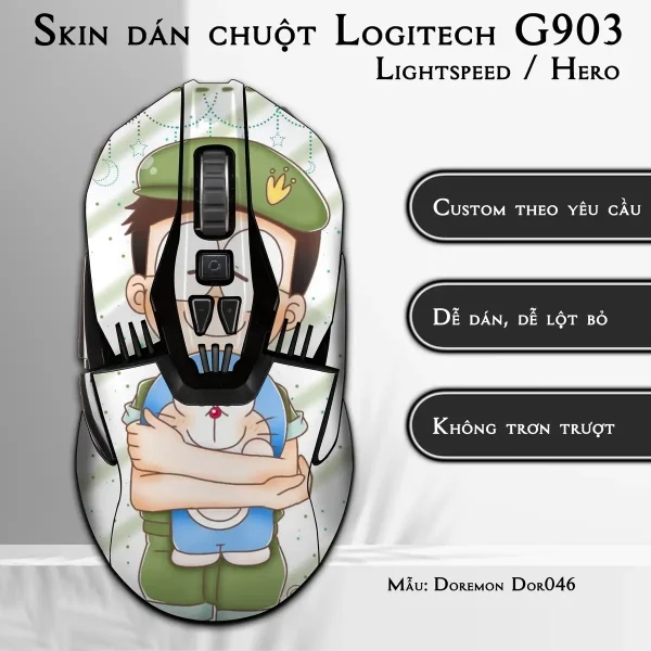 Skin dán chuột Logitech G903 mẫu Doremon Dor046