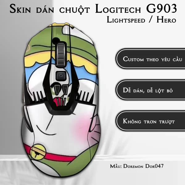 Skin dán chuột Logitech G903 mẫu Doremon Dor047