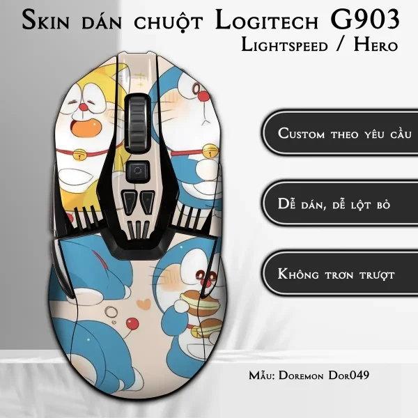 Skin dán chuột Logitech G903 mẫu Doremon Dor049