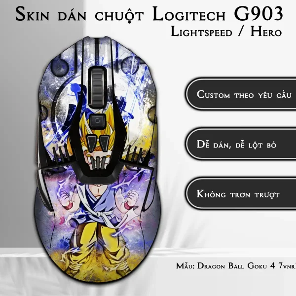 Skin dán chuột Logitech G903 mẫu Dragon Ball Goku 4 7vnr73