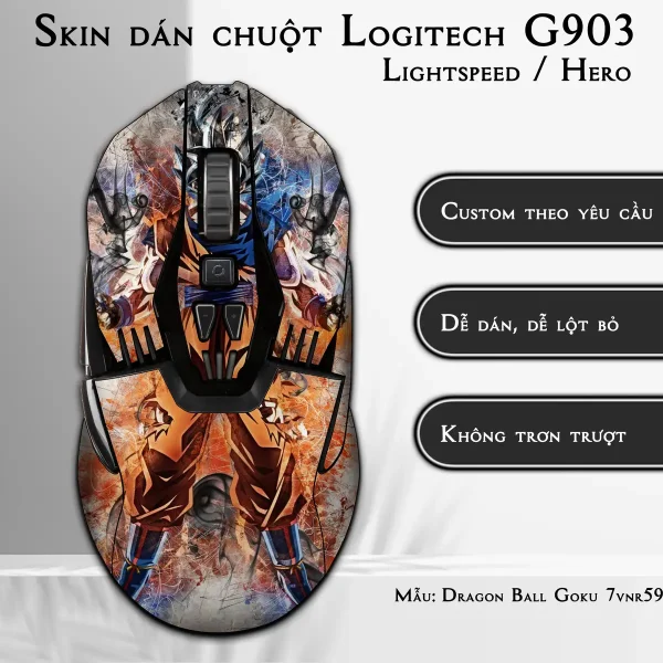 Skin dán chuột Logitech G903 mẫu Dragon Ball Goku 7vnr59