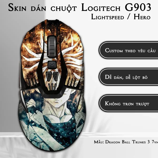 Skin dán chuột Logitech G903 mẫu Dragon Ball Trunks 3 7vnr90