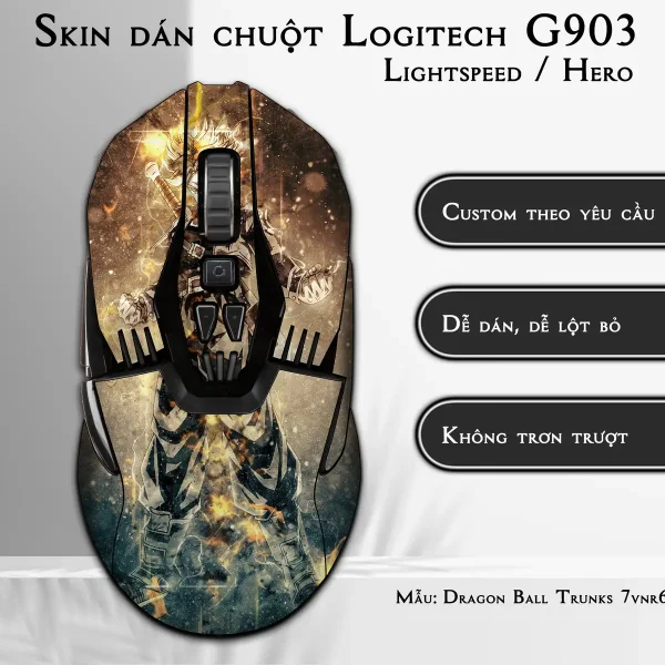 Skin dán chuột Logitech G903 mẫu Dragon Ball Trunks 7vnr62