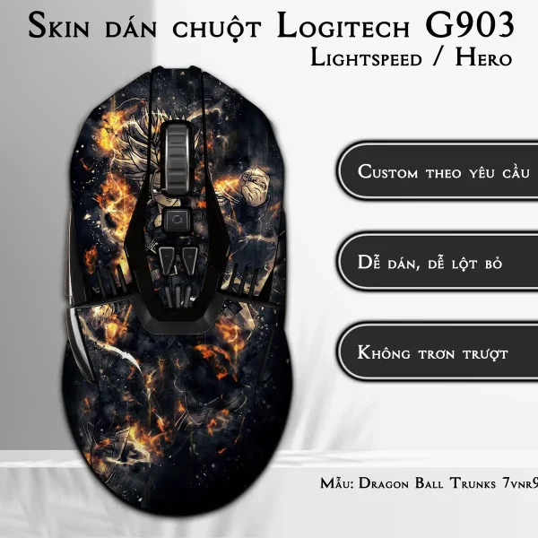 Skin dán chuột Logitech G903 mẫu Dragon Ball Trunks 7vnr91
