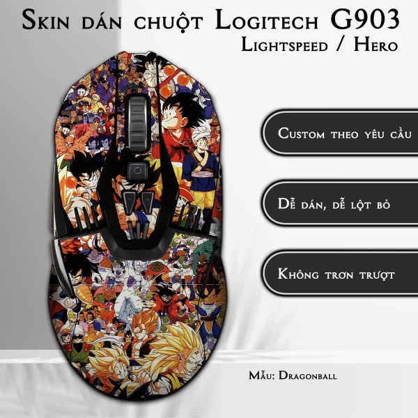 Skin dán chuột Logitech G903 mẫu Dragonball