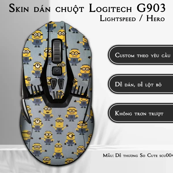 Skin dán chuột Logitech G903 mẫu Dễ thương So Cute scu004