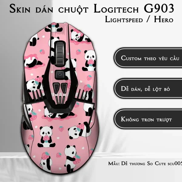 Skin dán chuột Logitech G903 mẫu Dễ thương So Cute scu005