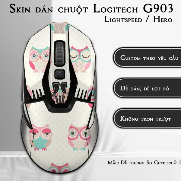 Skin dán chuột Logitech G903 mẫu Dễ thương So Cute scu010