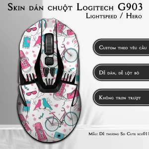 Skin dán chuột Logitech G903 mẫu Dễ thương So Cute scu011