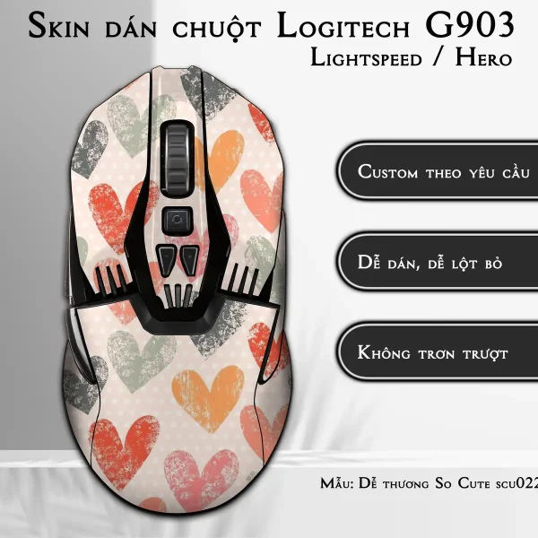 Skin dán chuột Logitech G903 mẫu Dễ thương So Cute scu022