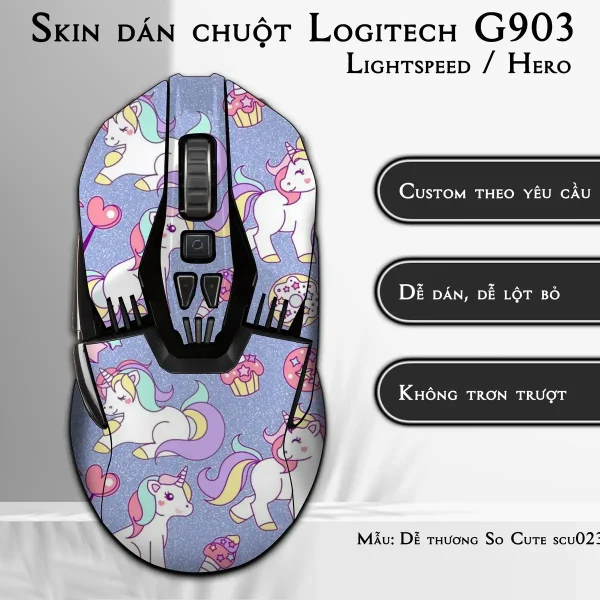 Skin dán chuột Logitech G903 mẫu Dễ thương So Cute scu023