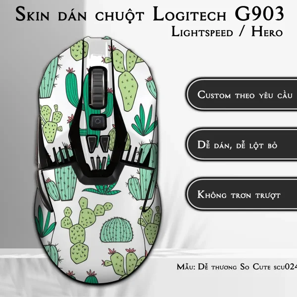 Skin dán chuột Logitech G903 mẫu Dễ thương So Cute scu024