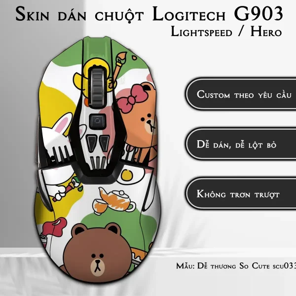 Skin dán chuột Logitech G903 mẫu Dễ thương So Cute scu033