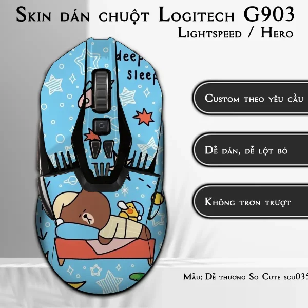 Skin dán chuột Logitech G903 mẫu Dễ thương So Cute scu035