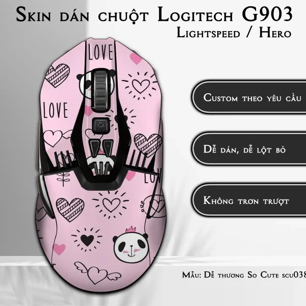 Skin dán chuột Logitech G903 mẫu Dễ thương So Cute scu038