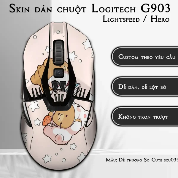 Skin dán chuột Logitech G903 mẫu Dễ thương So Cute scu039