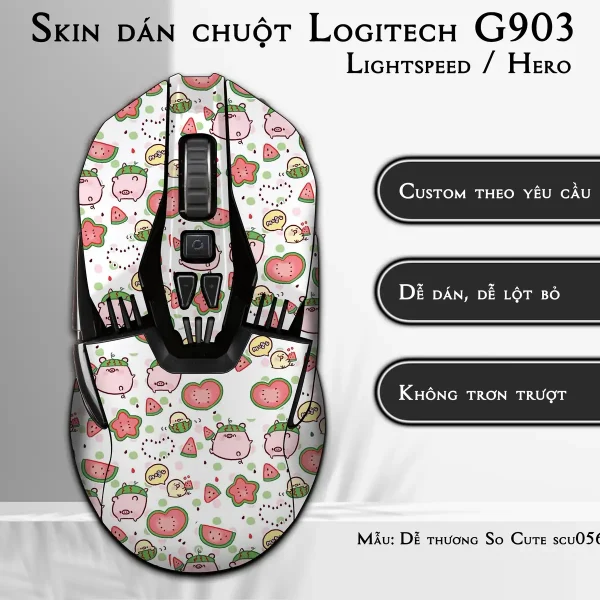 Skin dán chuột Logitech G903 mẫu Dễ thương So Cute scu056