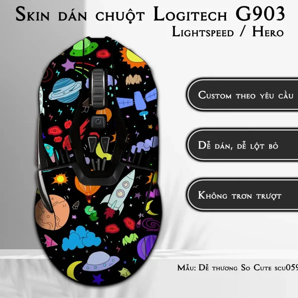 Skin dán chuột Logitech G903 mẫu Dễ thương So Cute scu059