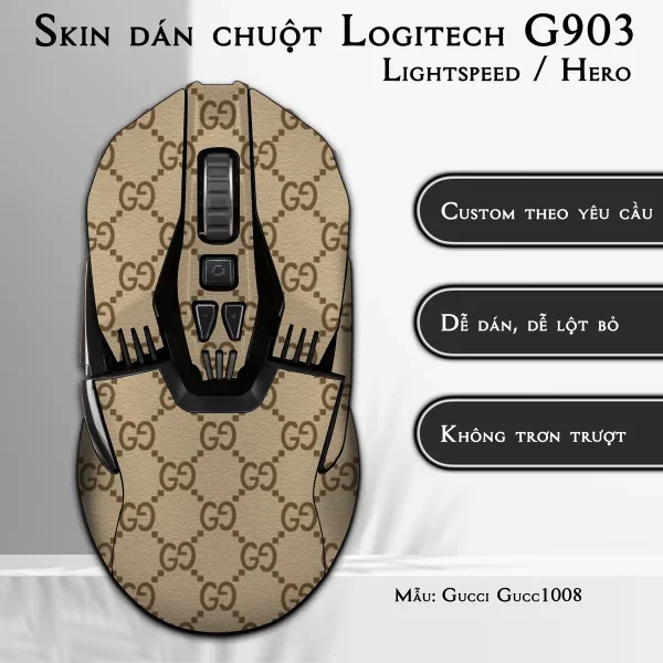 Skin dán chuột Logitech G903 mẫu Gucci Gucc1008