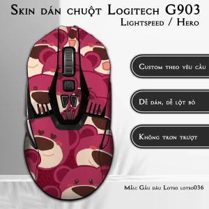 Skin dán chuột Logitech G903 mẫu Gấu dâu Lotso lotso036