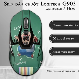 Skin dán chuột Logitech G903 mẫu Heo con dễ thương heo-114