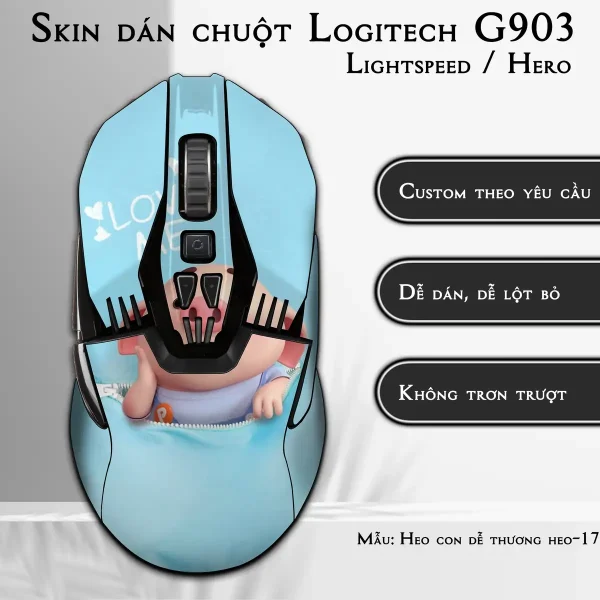 Skin dán chuột Logitech G903 mẫu Heo con dễ thương heo-176
