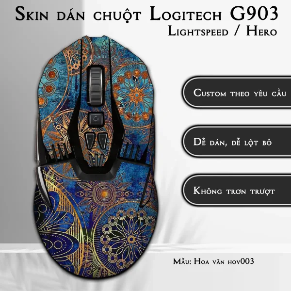 Skin dán chuột Logitech G903 mẫu Hoa văn hov003
