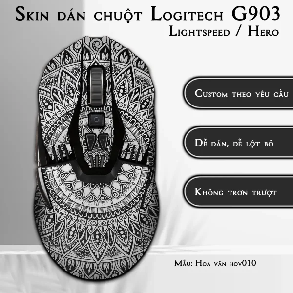 Skin dán chuột Logitech G903 mẫu Hoa văn hov010