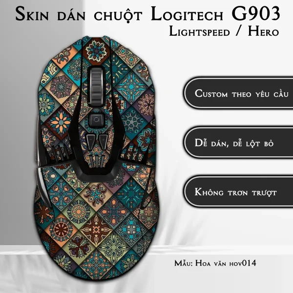 Skin dán chuột Logitech G903 mẫu Hoa văn hov014
