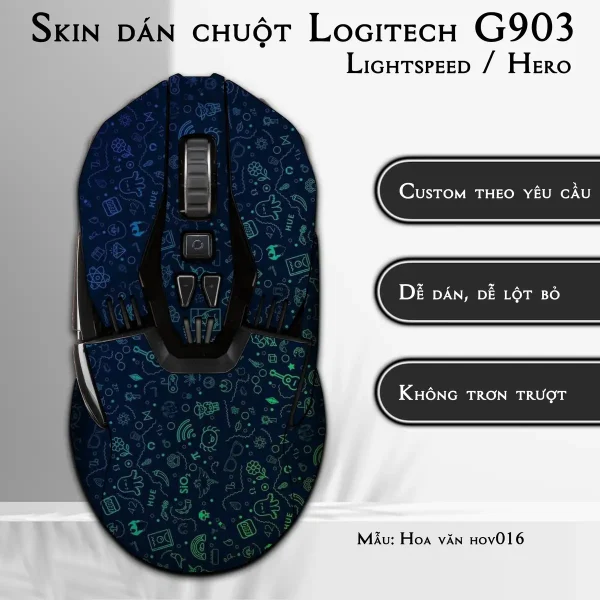 Skin dán chuột Logitech G903 mẫu Hoa văn hov016