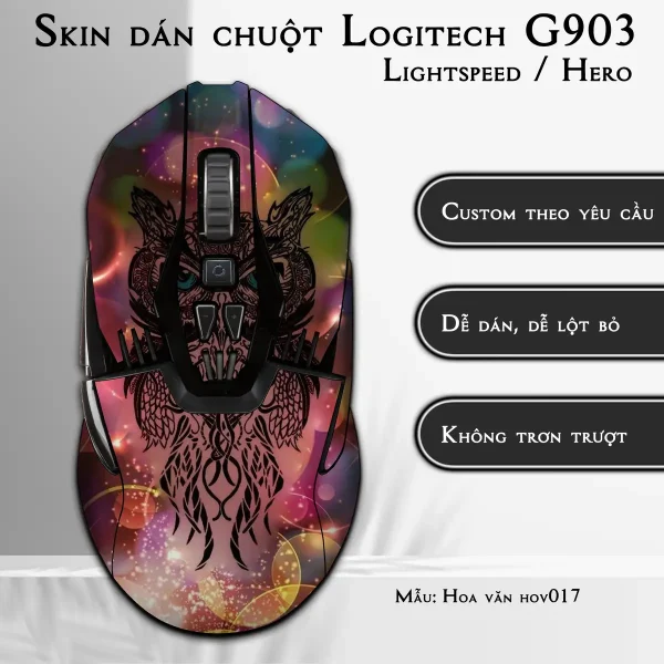 Skin dán chuột Logitech G903 mẫu Hoa văn hov017