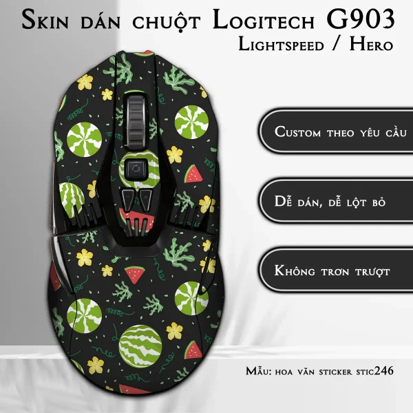 Skin dán chuột Logitech G903 mẫu hoa văn sticker stic246
