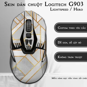 Skin dán chuột Logitech G903 mẫu hình học viền vàng xếp chéo